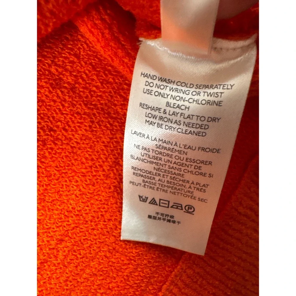 Free People Ottoman Slouchy Tunic Sweater Orange Mock Neck Ribbed Knit Small